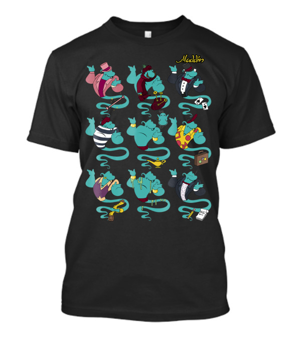Disney Aladdin Genie Dressed In Diverse Colorful Outfits T-Shirt