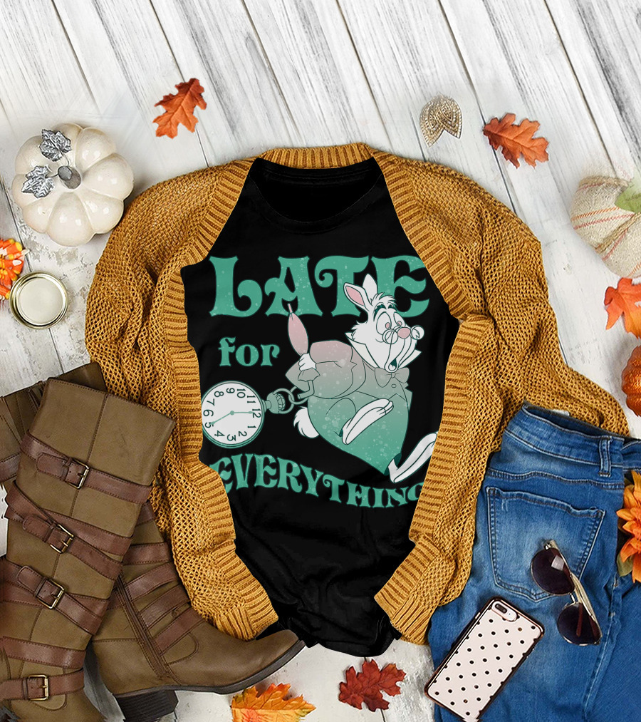Disney Alice In Wonderland White Rabbit Late For Everything T-Shirt
