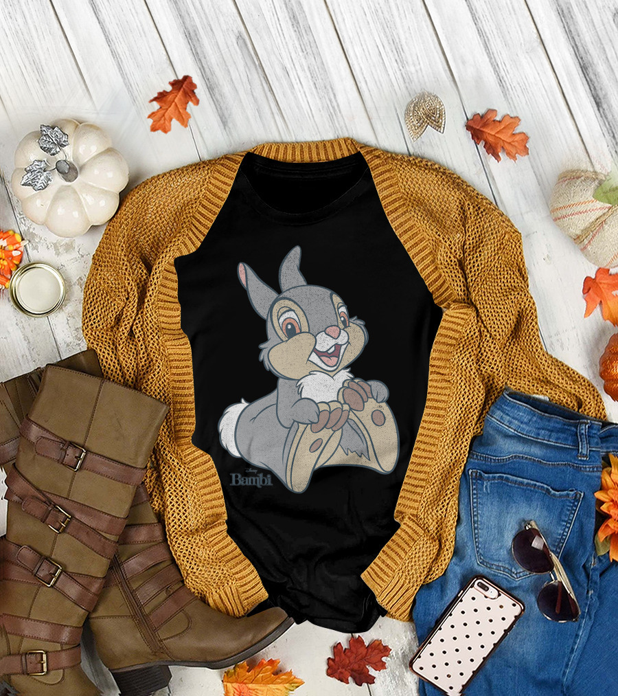 Disney Bambi Thumper Big Gray Rabbit Character Image T-Shirt