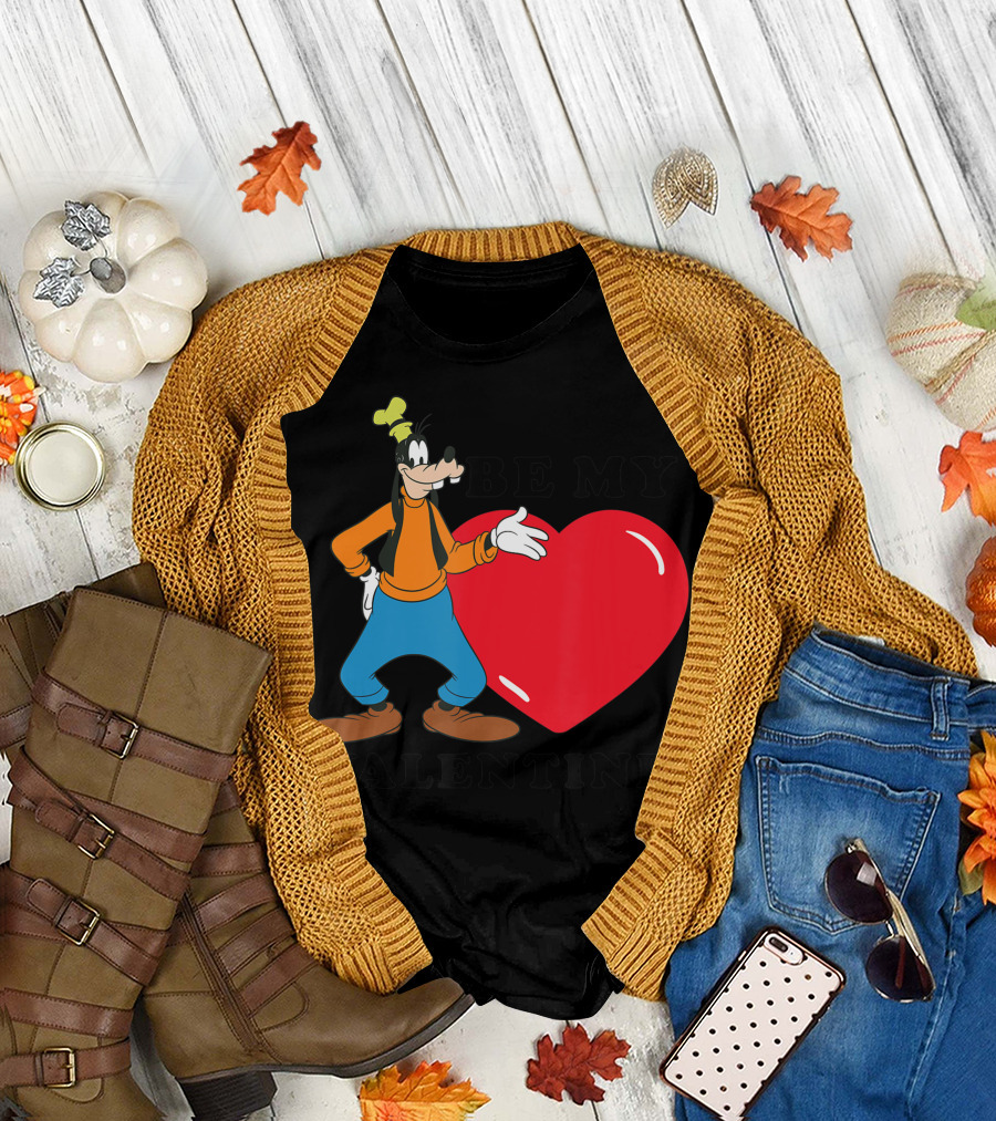 Disney Goofy Be My Valentine Large Heart T-Shirt