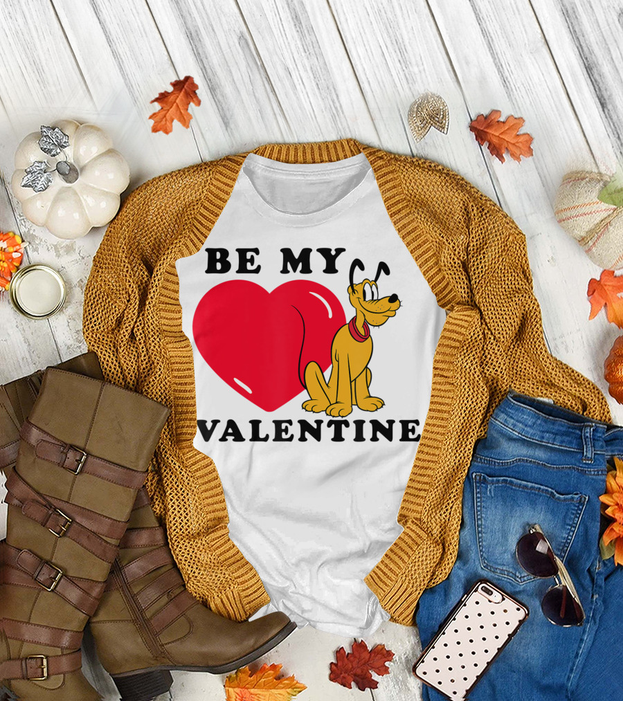 Disney Be My Valentine Pluto Heart T-Shirt