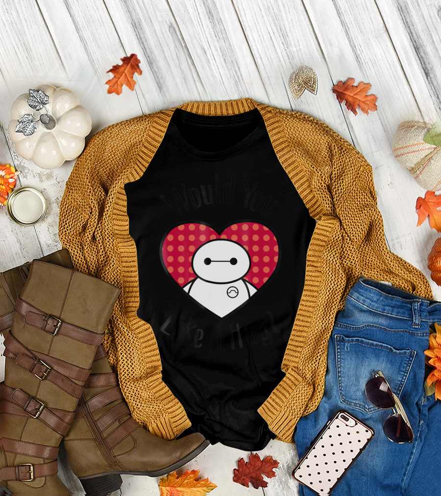 Disney Big Hero 6 Baymax Would You Like A Hug Heart T-Shirt