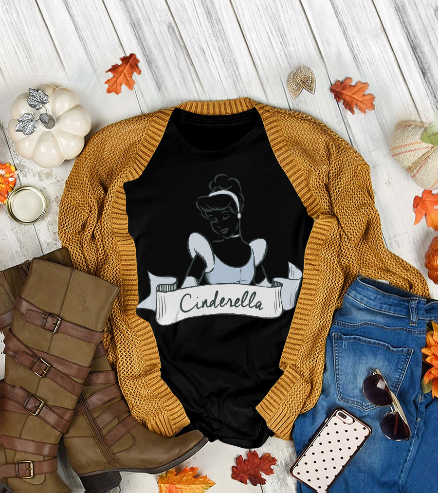 Cinderella Disney Princess Sketch Portrait 8X T-Shirt