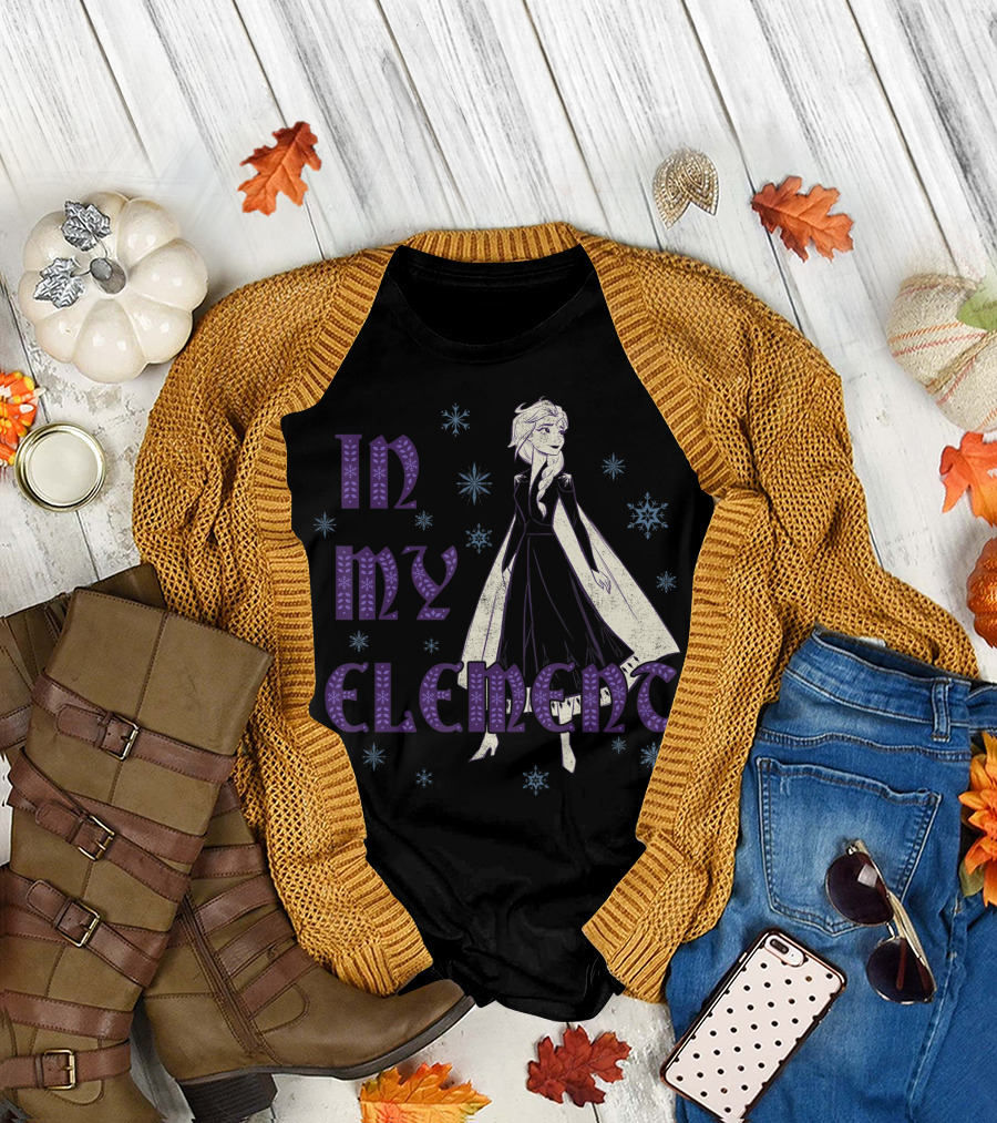 Disney Frozen 2 Elsa In My Element Snowflakes T-Shirt