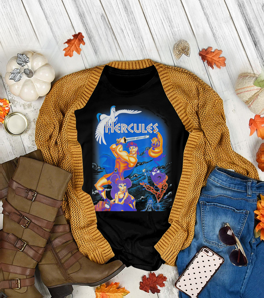 Hercules Disney Movie DVD Cover Art with Pegasus and Characters T-Shirt