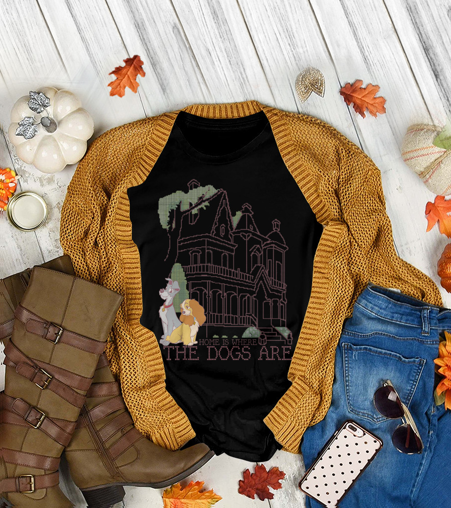 Disney Lady And The Tramp Home Is Where The Dogs Are Victorian House Scene T-Shirt