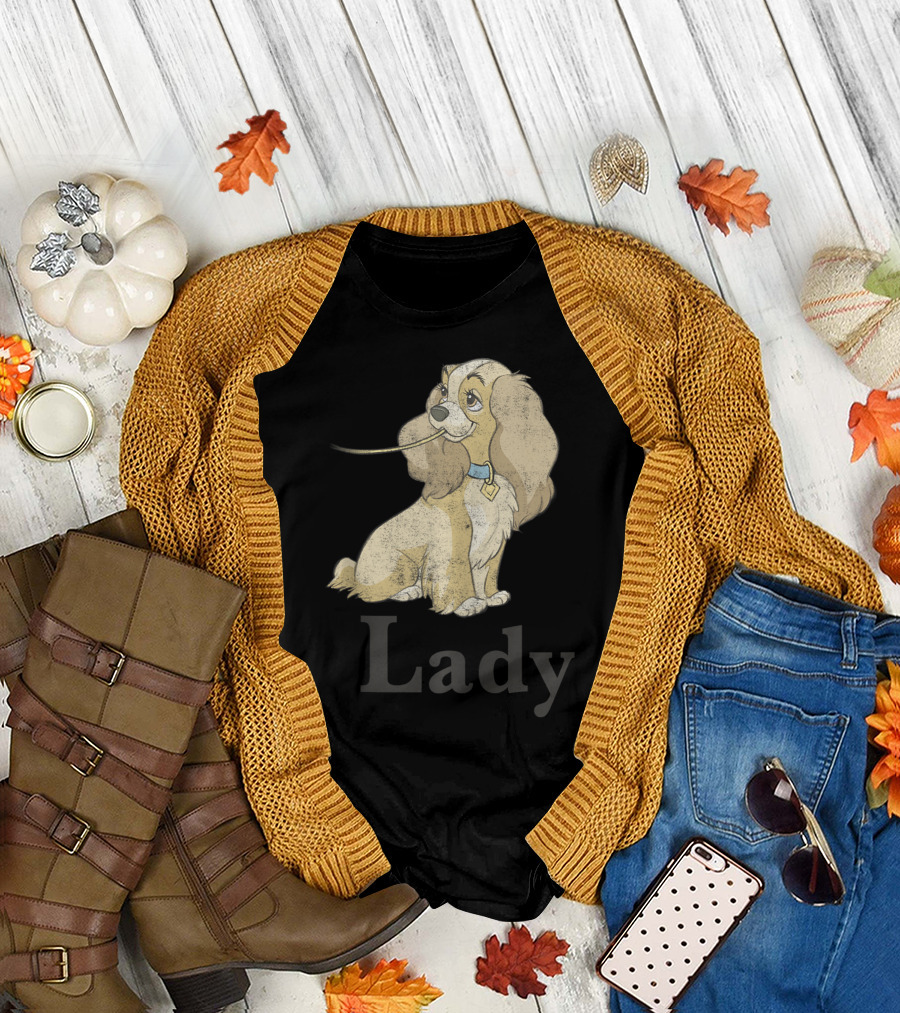 Disney Lady And The Tramp Spaghetti Lady Couples Dog T-Shirt