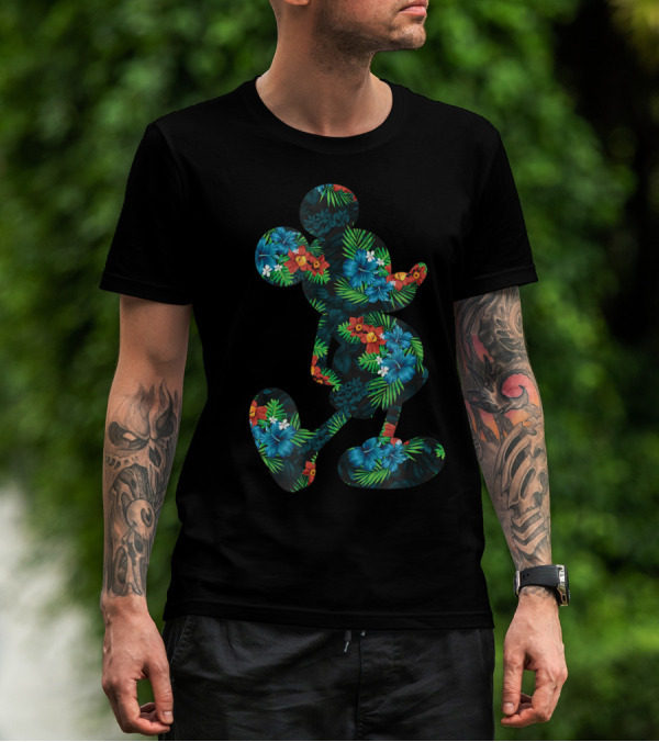Mickey Mouse Tropical Floral Disney T-Shirt