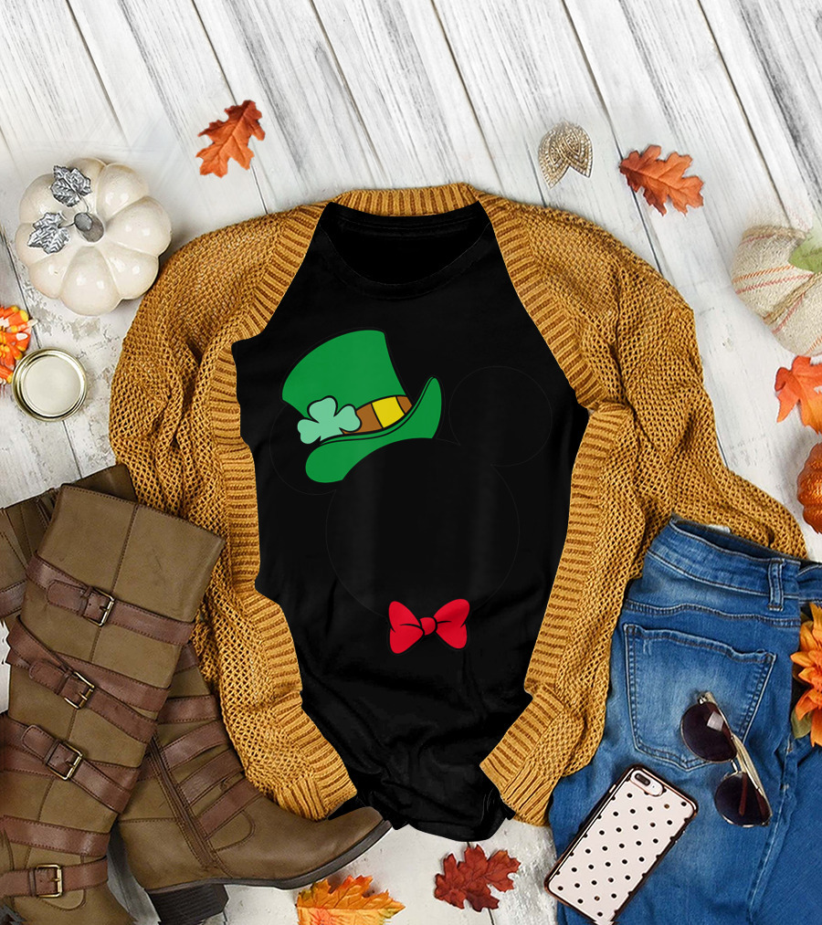Disney Mickey Mouse Icon Green Hat St Patricks Day Irish T-Shirt