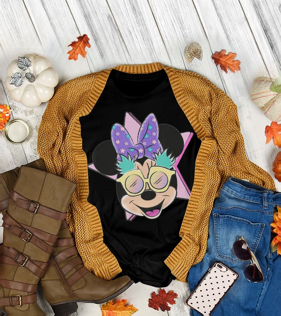 Disney Minnie Mouse Unicorn Glasses with Starry Bow T-Shirt