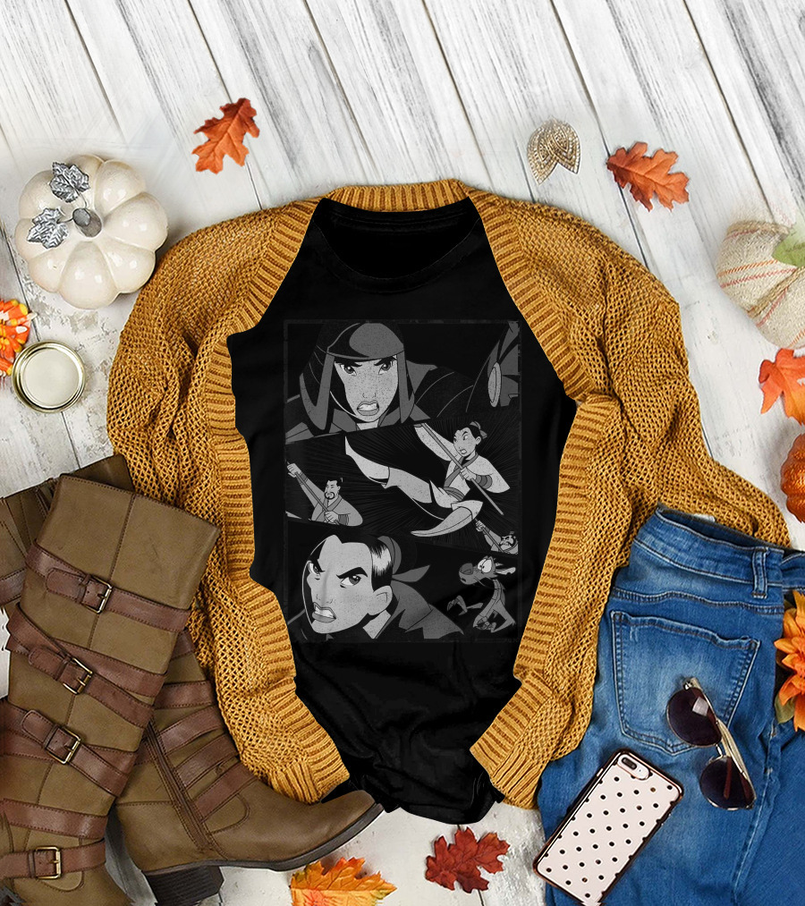 Disney Mulan Fierce Action Panels Warrior Moments T-Shirt