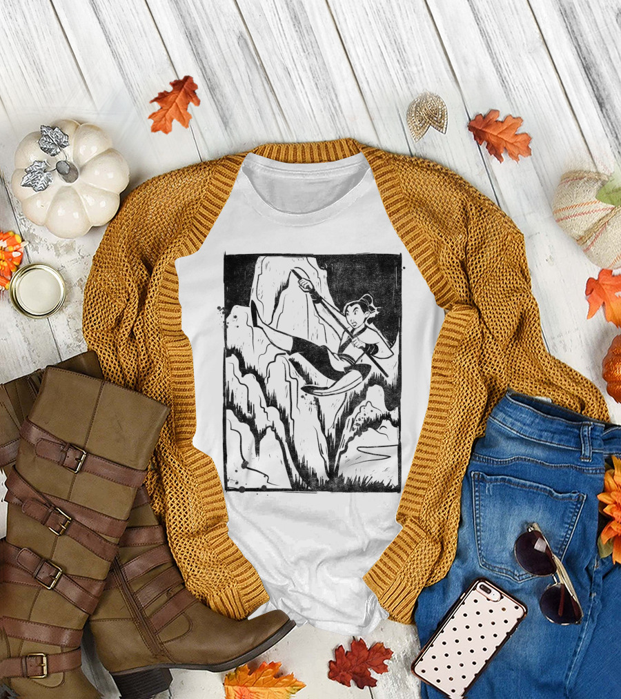 Disney Mulan Ink Woodblock Soldier T-Shirt