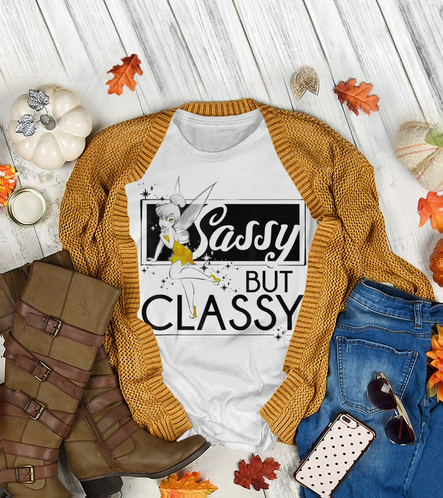Disney Peter Pan Tinker Bell Sassy But Classy Yellow and Black T-Shirt