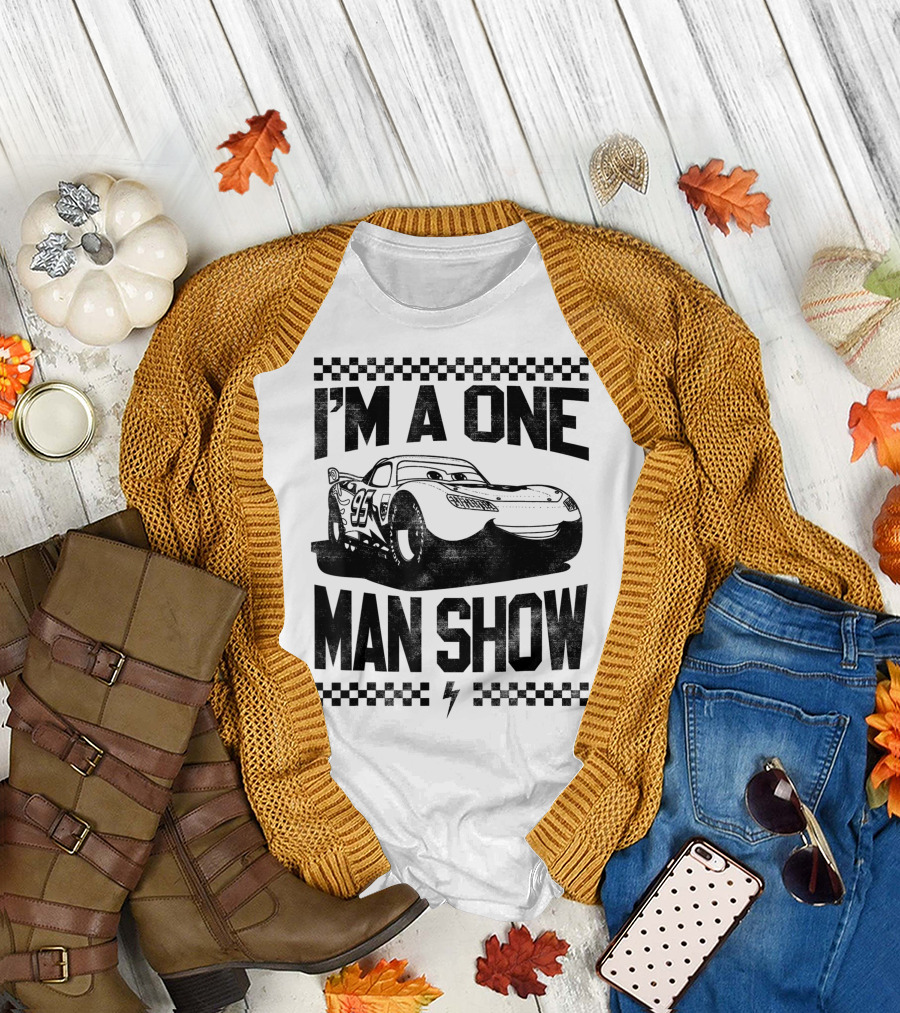 Disney Pixar Cars Lightning McQueen I'm A One Man Show 95 Racing T-Shirt