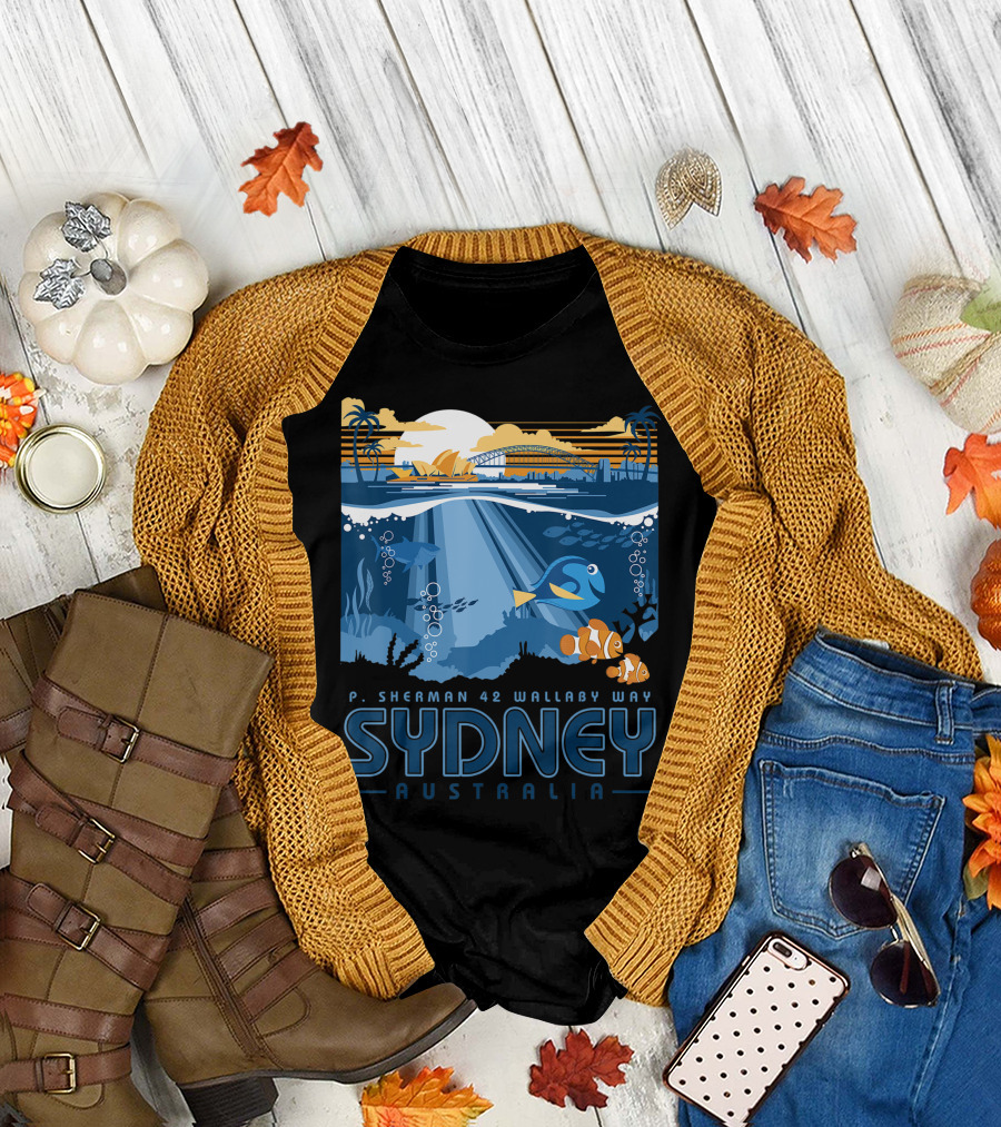 Disney Pixar Finding Nemo P. Sherman 42 Wallaby Way Sydney Australia T-Shirt