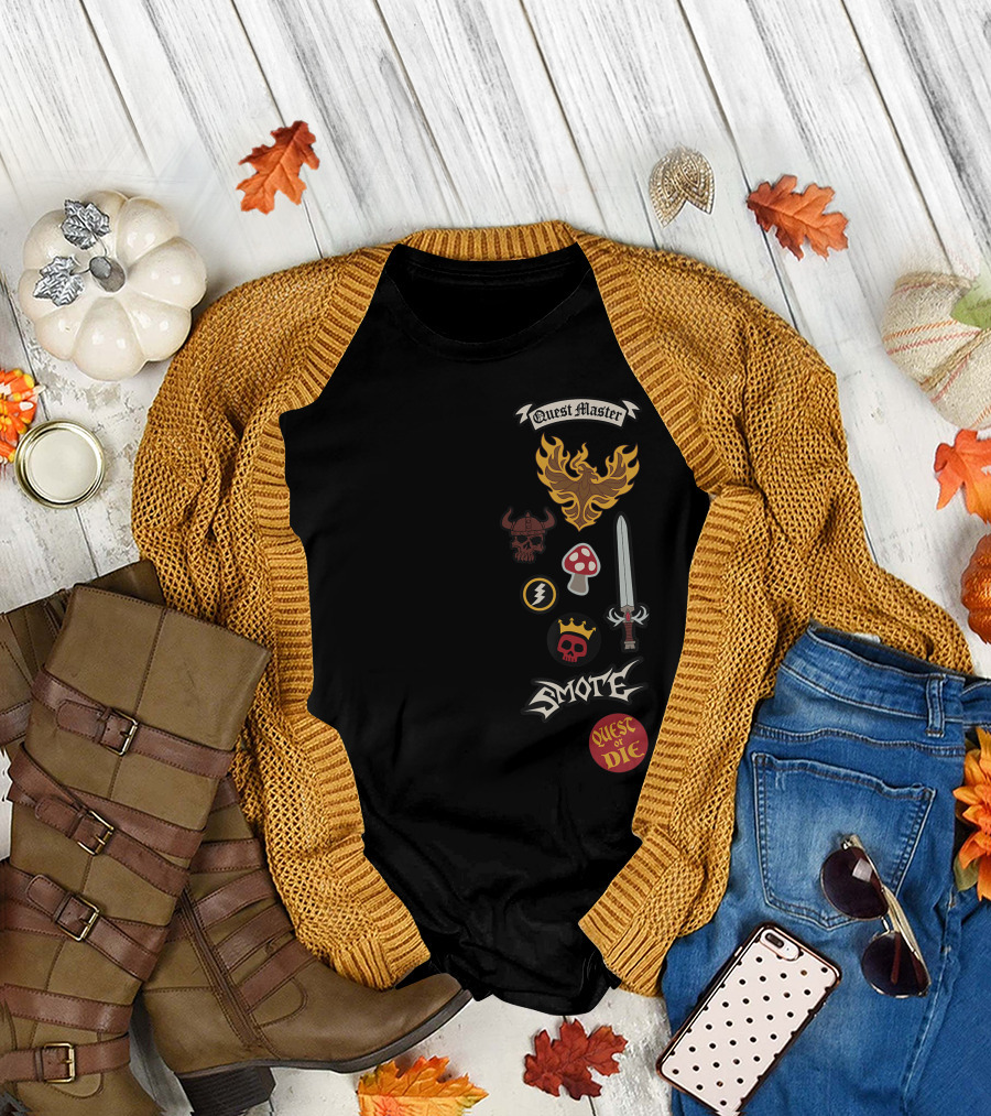 Quest Master Smote Quest or Die Barley Vest Patches Disney Pixar Onward T-Shirt
