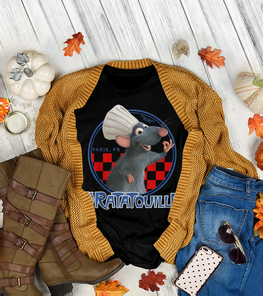 Paris France Remy Ratatouille Chef Hat La Ratatouille Disney Pixar T-Shirt