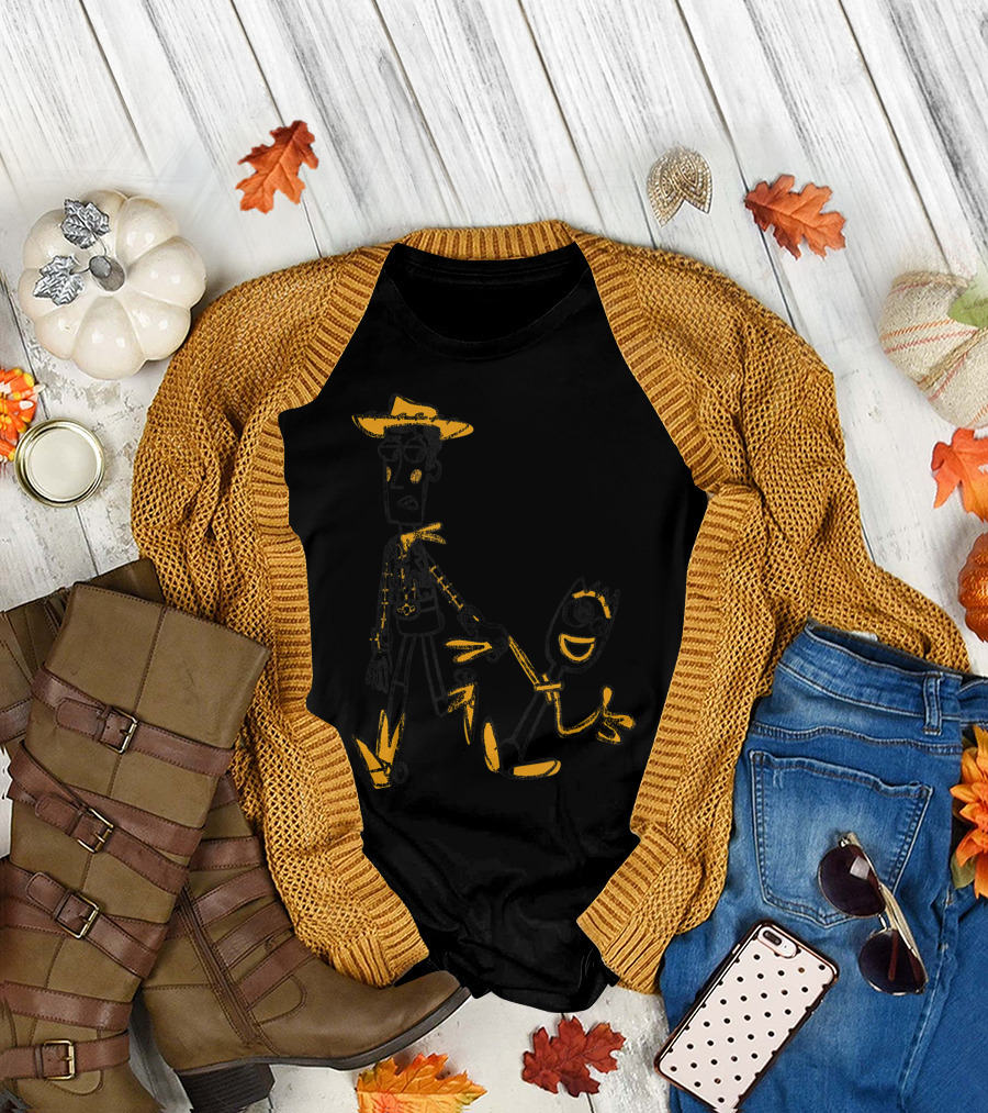 Disney Pixar Toy Story 4 Woody and Forky Sketch Drawing T-Shirt