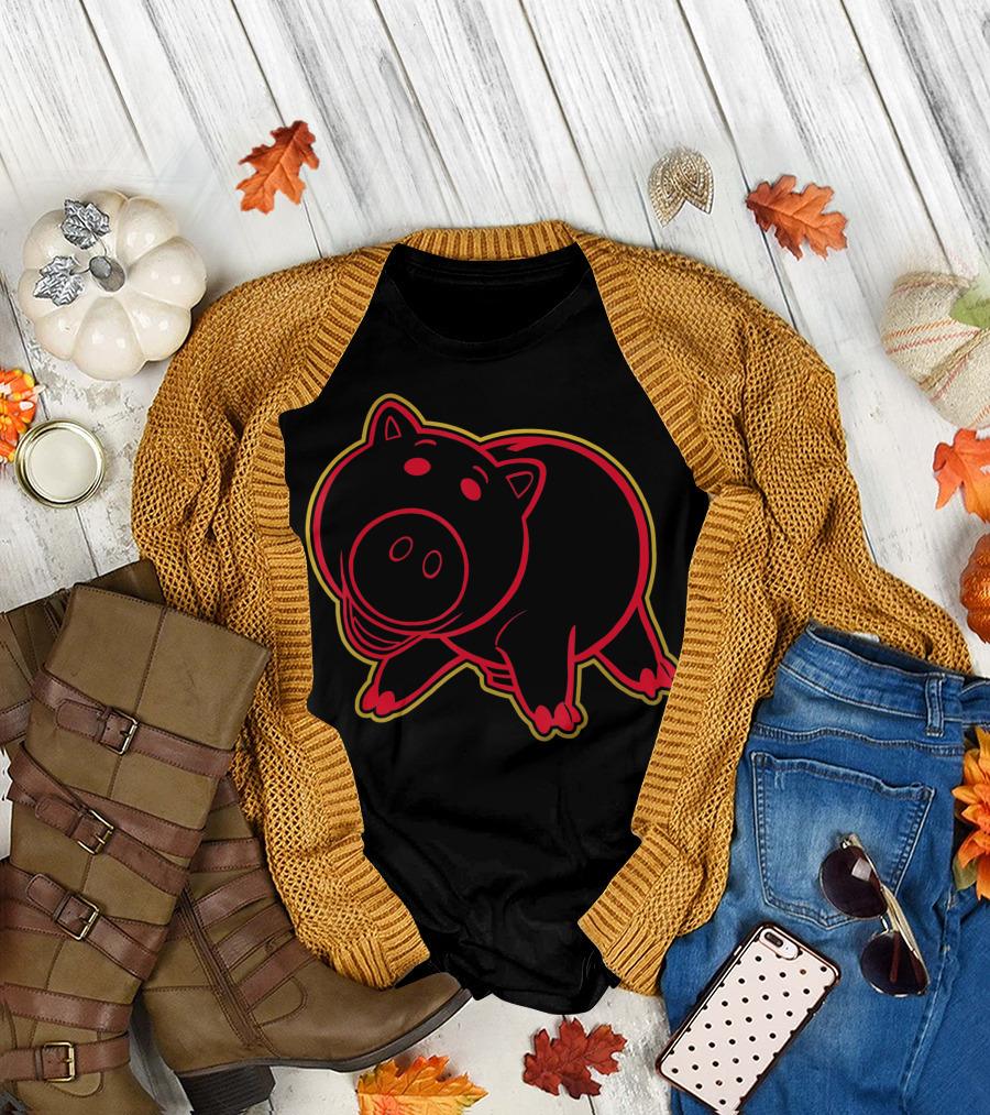 Disney Pixar Toy Story Hamm Lunar New Year Red and Gold Pig T-Shirt