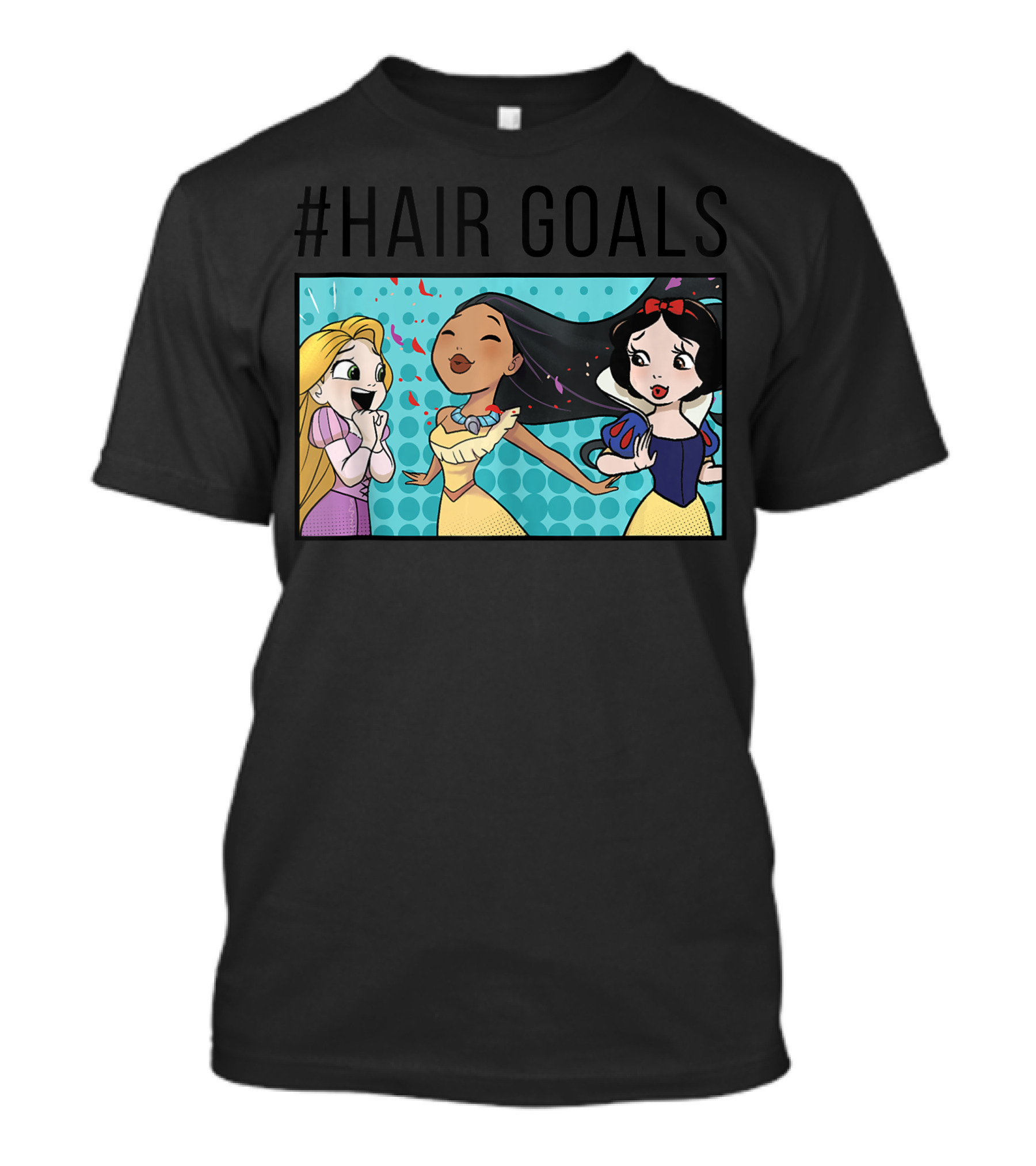 HairGoals Disney Princess Rapunzel Pocahontas Snow White Comic Panel T-Shirt