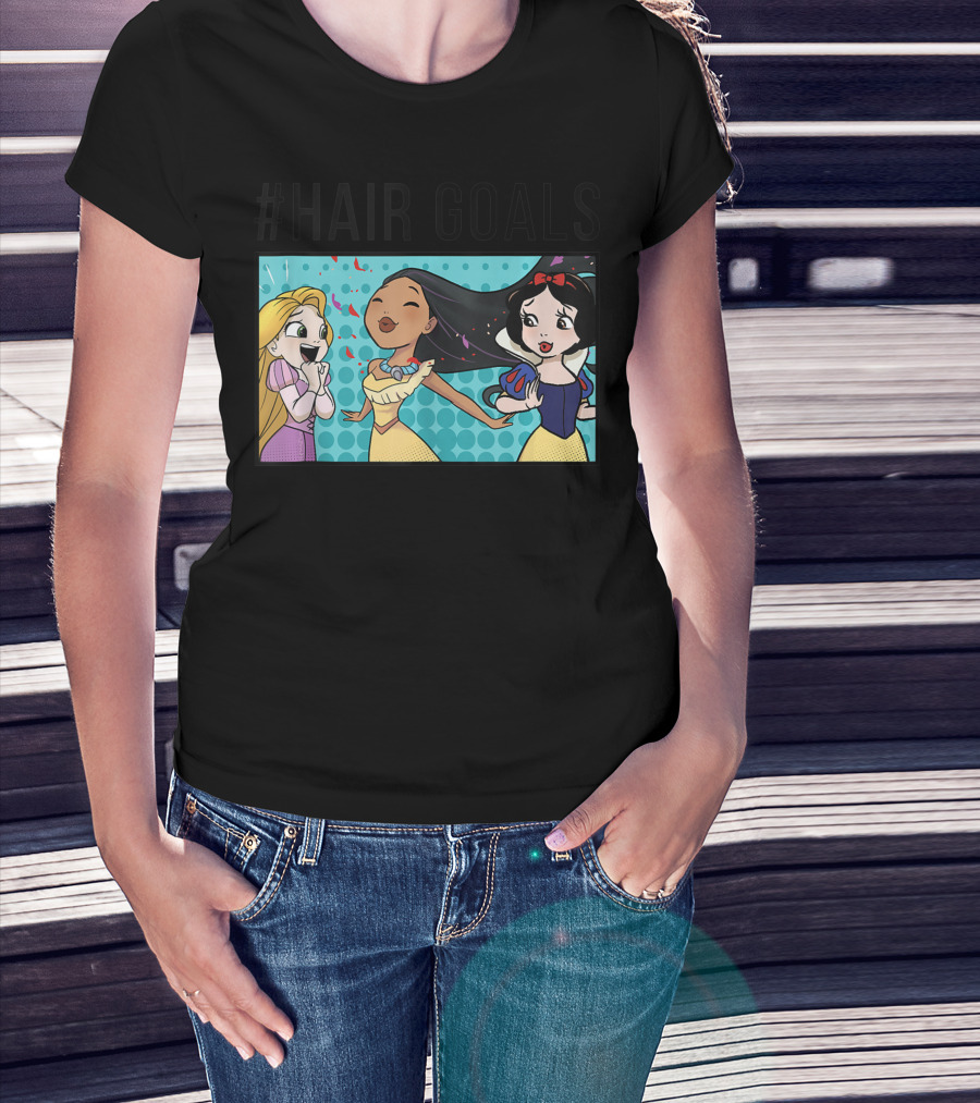 HairGoals Disney Princess Rapunzel Pocahontas Snow White Comic Panel T-Shirt