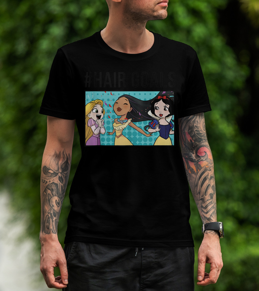 HairGoals Disney Princess Rapunzel Pocahontas Snow White Comic Panel T-Shirt