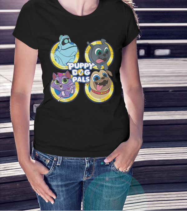 Puppy Dog Pals Friends Characters Blue Green Purple Yellow T-Shirt