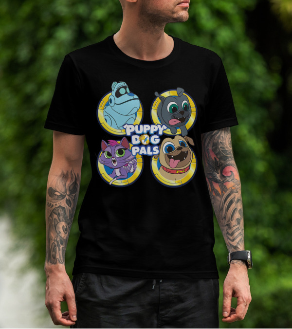 Puppy Dog Pals Friends Characters Blue Green Purple Yellow T-Shirt