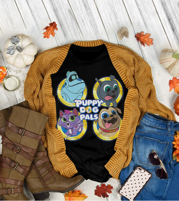 Puppy Dog Pals Friends Characters Blue Green Purple Yellow T-Shirt