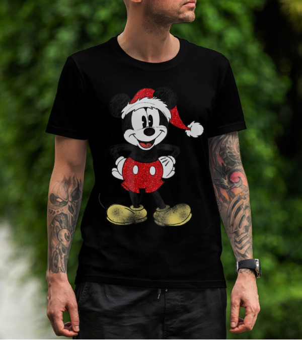 Disney Santa Mickey Mouse Christmas Holiday Magic T-Shirt