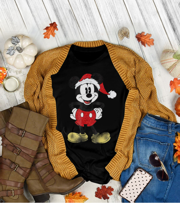 Disney Santa Mickey Mouse Christmas Holiday Magic T-Shirt