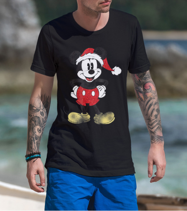 Disney Santa Mickey Mouse Christmas Holiday Magic T-Shirt