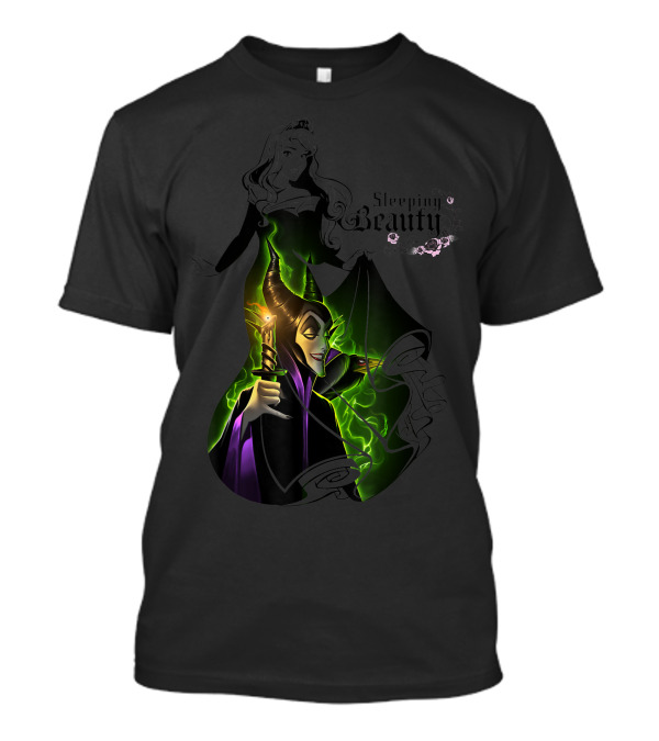 Sleeping Beauty Aurora With Maleficent Green Magic Aurora Dress T-Shirt