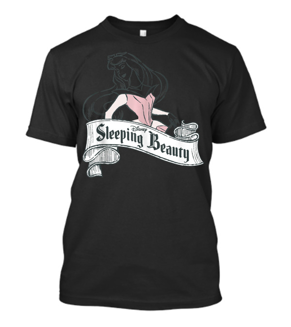 Disney Sleeping Beauty Aurora Sketch Illustration Ribbon Banner T-Shirt