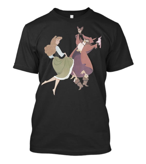 Disney Sleeping Beauty Briar Rose And Owl Dance With Forest Animals T-Shirt