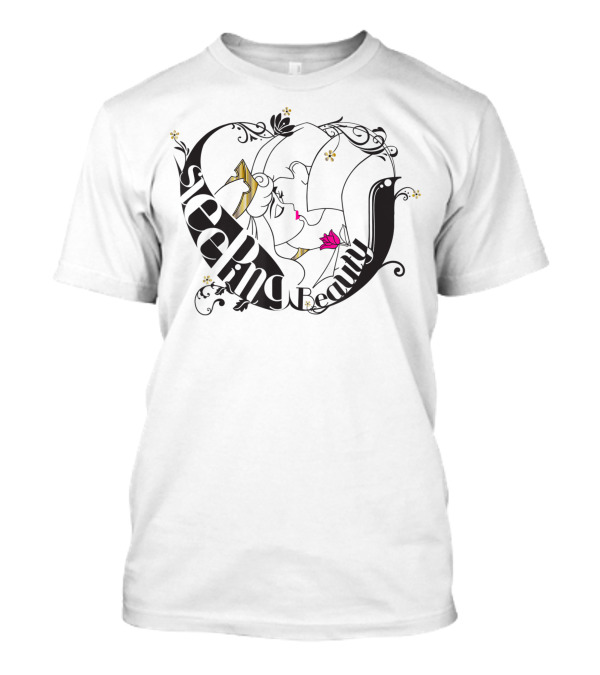 Disney Sleeping Beauty Magic Kiss Black Floral T-Shirt
