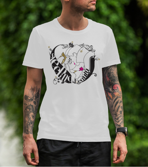 Disney Sleeping Beauty Magic Kiss Black Floral T-Shirt
