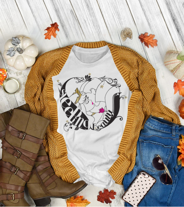 Disney Sleeping Beauty Magic Kiss Black Floral T-Shirt