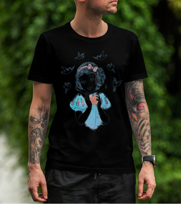 Disney Snow White Birds Apple Sketch T-Shirt