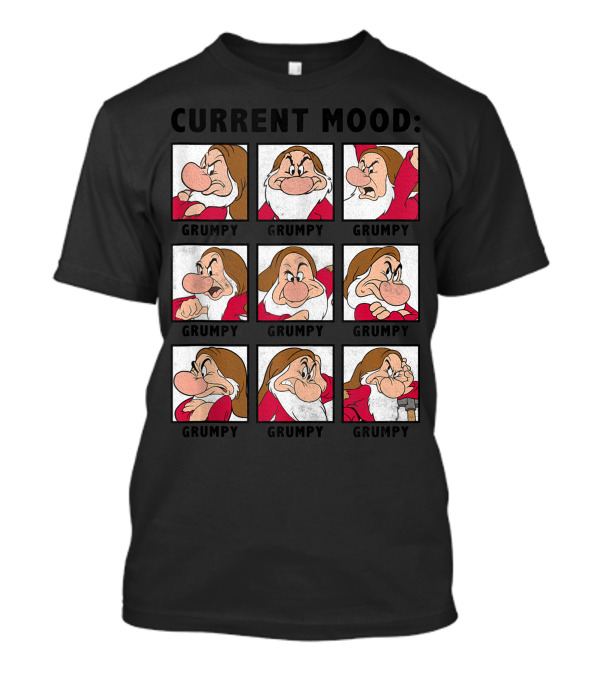 Current Mood Disney Snow White Grumpy Panel Grid T-Shirt