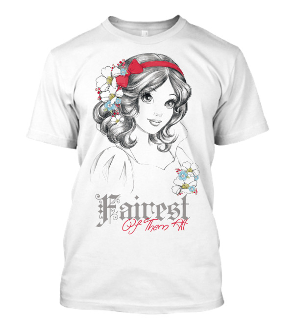 Disney Snow White Fairest Of Them All Floral Sketch T-Shirt