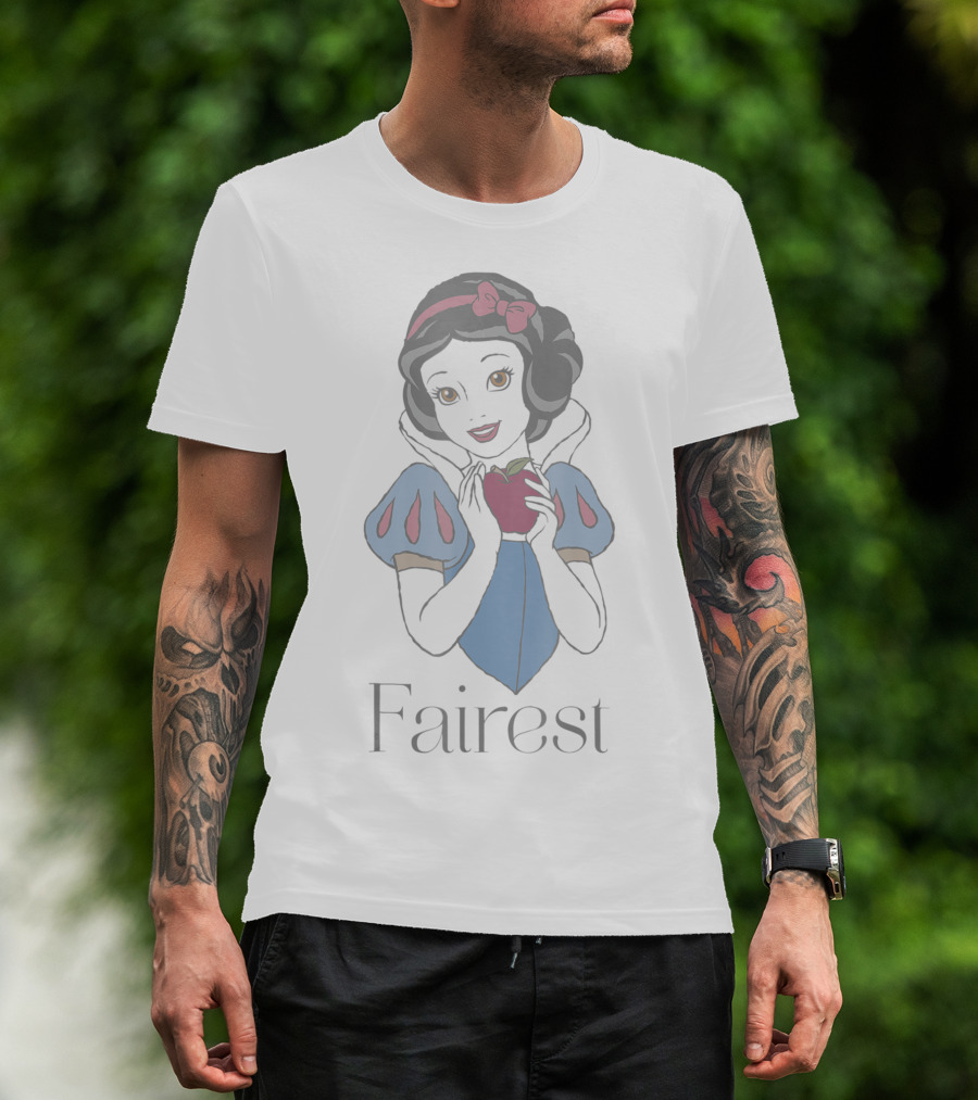 Disney Snow White Fairest Portrait With Apple Faded T-Shirt
