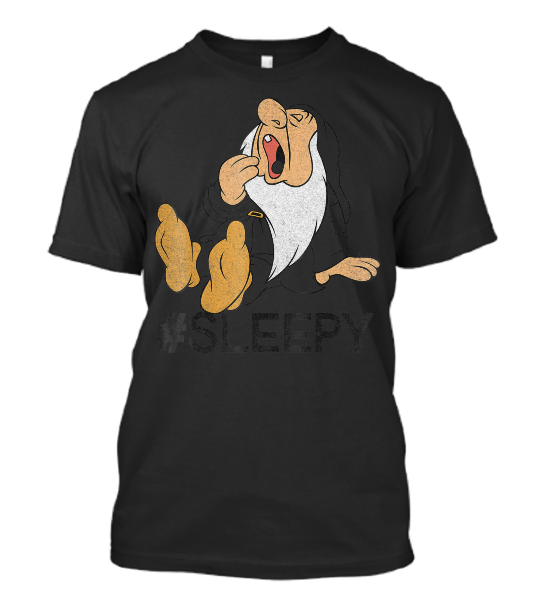 Disney Snow White #Sleepy Dwarf Yawning Image T-Shirt