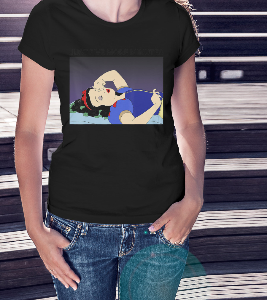 Disney Snow White Just Five More Minutes Sleeping Princess Classic Animation T-Shirt