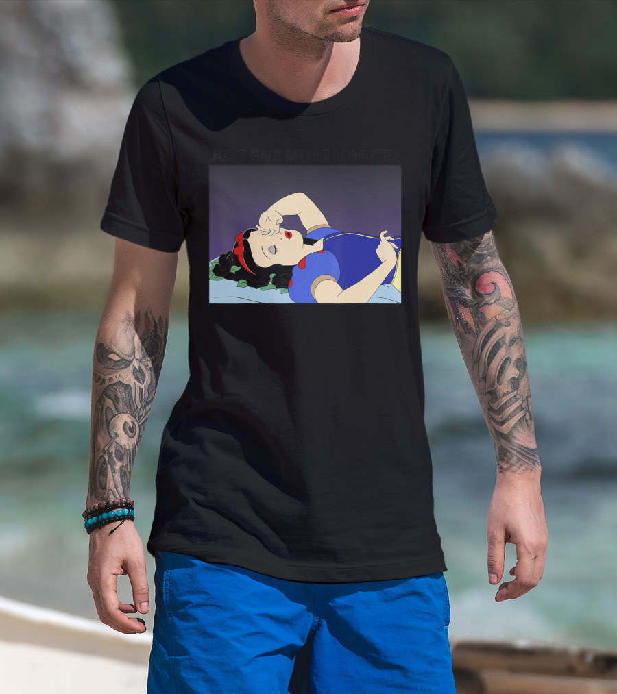 Disney Snow White Just Five More Minutes Sleeping Princess Classic Animation T-Shirt