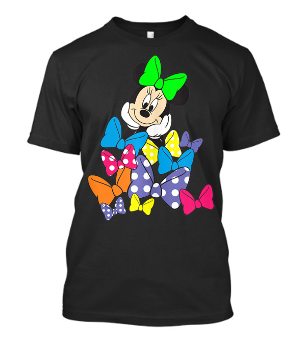 Disney St Patricks Day Minnie Mouse Colorful Bows T-Shirt