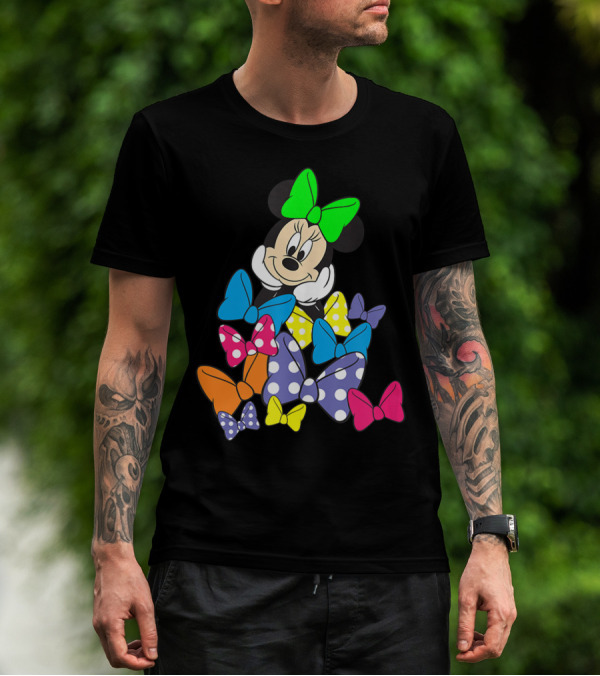 Disney St Patricks Day Minnie Mouse Colorful Bows T-Shirt