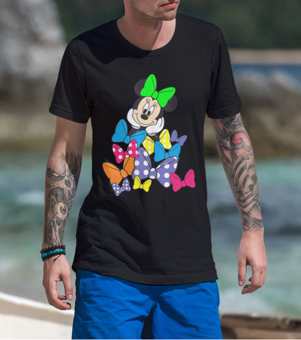 Disney St Patricks Day Minnie Mouse Colorful Bows T-Shirt