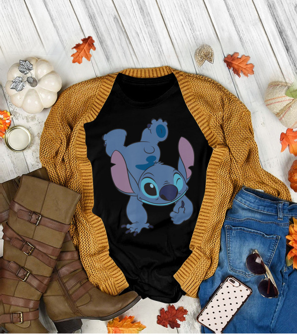 Disney Stitch Handstand Pose Fun Character Display T-Shirt