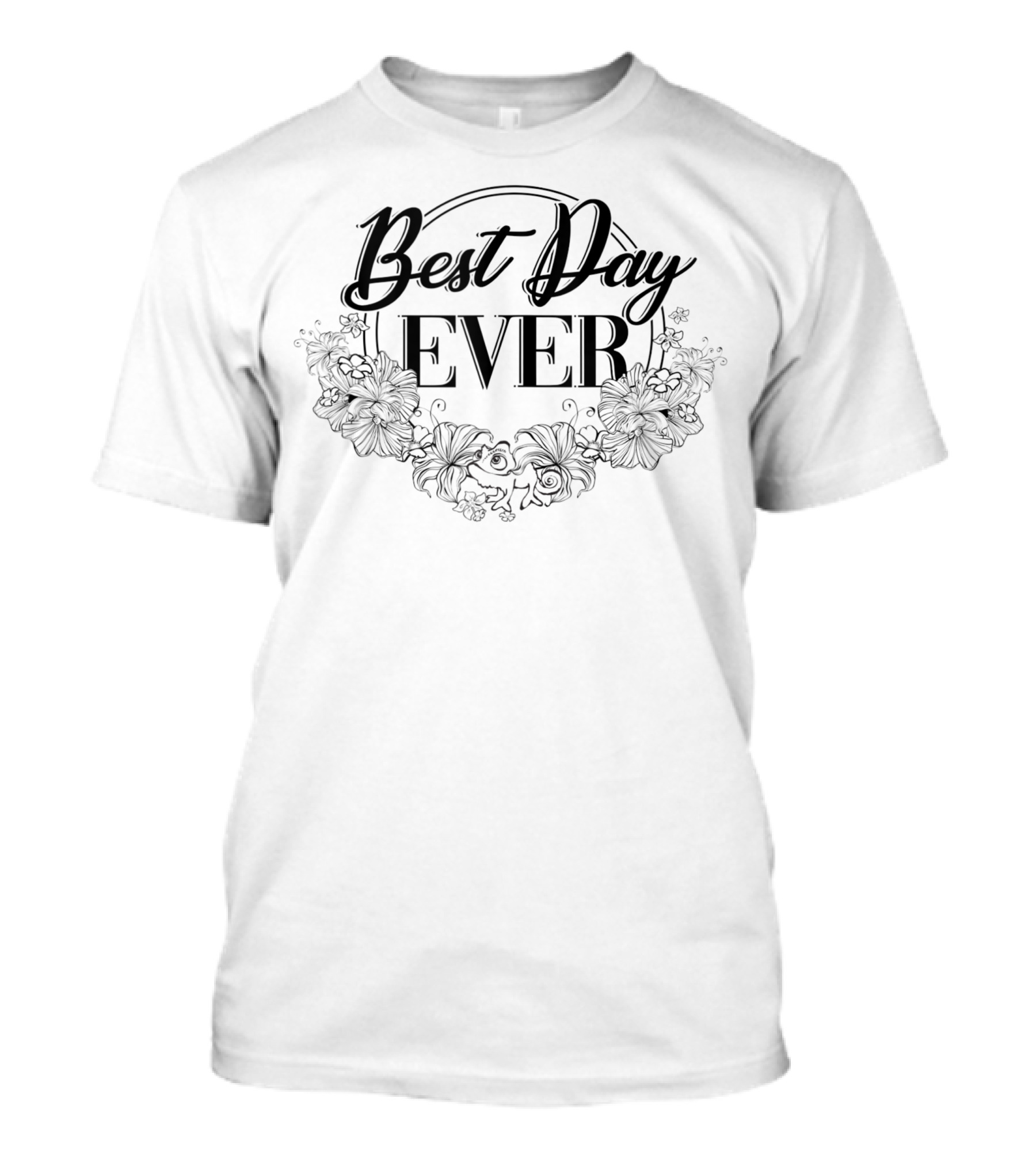 Disney Tangled Best Day Ever Floral Bridal T-Shirt